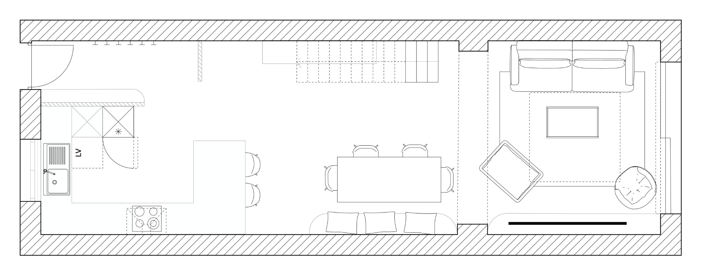Plan d'aménagement du rez-de-chaussée de la maison de Tourcoing